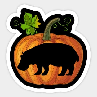 Hippopotamus in pumpkin Sticker